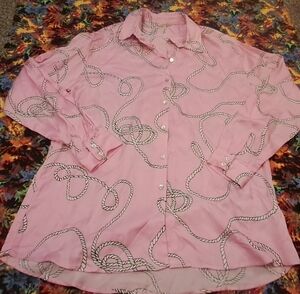 Esqualo Silk Feel Pink Rope Button Down
